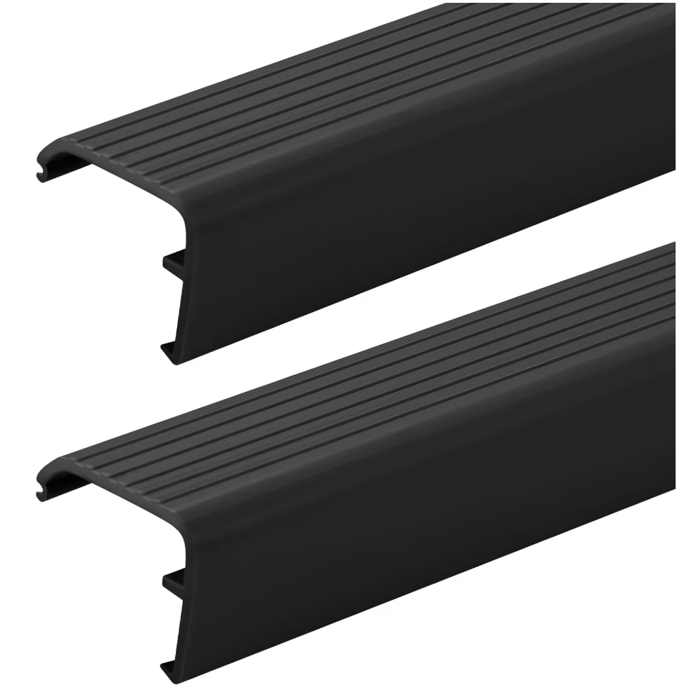 Briwooody 2 Packs Residential Threshold Cap 36'' Traditional Fixed Vinyl Cap Exterior Door Threshold Replacement for Residential Entry Door(Black)