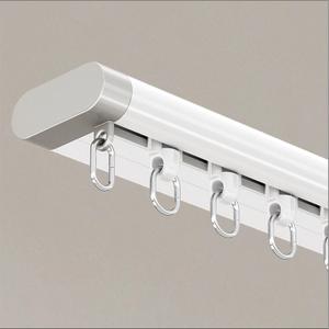 Silent Curtain Track Ceiling Mount 6'/8'/10'/12'/15', Wide 1.7" White Aluminum track Curtains Rail Set, Bedroom/Window/Hotel Drop Ceiling Curtains Tracks (without curtains & hooks) Single track, 8ft