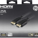 GE 25ft 4K HDMI 2.0 Cable with Ethernet, Gold-Plated Connectors, Black