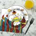 96 Pcs Super Theme Hero Plates For White Hero Party Supplies Plates Napkins Forks Hero Theme Birthday Party Decorations Birthday Disposable Dinnerware Tableware for Boys Girls Serves 24