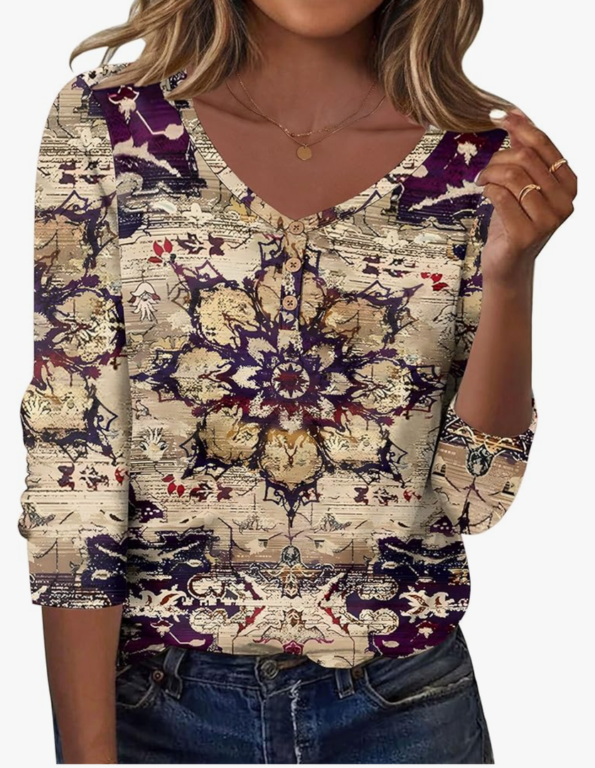 Zeagoo Women Tops Loose Fit Long Sleeve V Neck T Shirts Business Casual Blouses Dressy Fall Fashion Work Clothes. Small