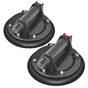 Pack of 2 Vacuum Suction Cups Heavy Duty Hand-held Glass Lifter 550LBS Load Capacity Powerful Industrial Glass Sucker for Window Tile Carry Replacement, Black, 003