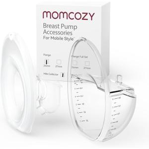 Momcozy Mobile Style | M6 Flange 24mm & Milk Collector, Original Mobile Style | M6 Breast Pump Replacement Accessories (Transparent)