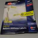 Avery Printable Return Address Labels, 0.75" x 2.25", Gold Foil, 300 Blank Mailing Labels (08987)