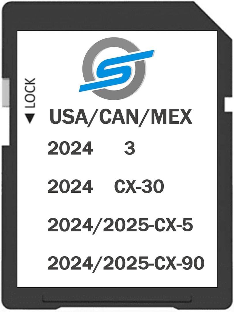 2025 Updated Navigation GPS SD Card Compatible with CX5 (2024-2025),CX90 (2024-2025),CX30/ 3 (2024),Maps US Mexico Canada