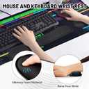 Excel Cheat Sheet Desk Pad Set  31.8"x11.8" Large 3-in-1 Excel Mouse Pad with Keyboard & Mouse Wrist Rest, Ergonomic Non-Slip Office Mat for Home & Work