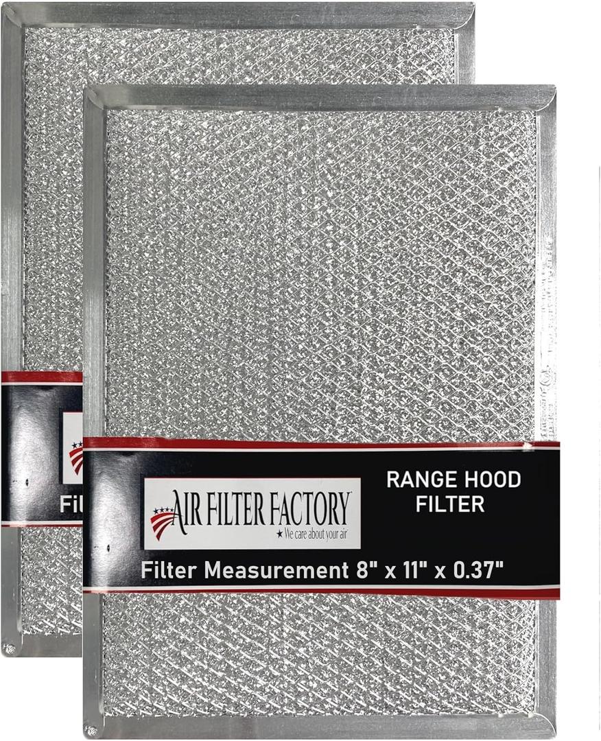 Air Filter Factory 8 x 11 x 0.37 Inches Range Hood Filter Aluminum Mesh Grease Vent Hood 1-Pack