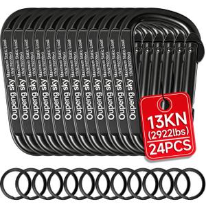 Carabiner Clip - Heavy Duty Carabiners 800lbs-13KN (2922 lbs) Carabeaner D Ring Shape,Key Chain Clip Hook,Keychain Clip,Multipurpose for Camping, Hiking,Backpacking or Other Outdoor Activities.
