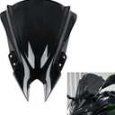 Windshield for NINJA500 SE 2024 2025 2026, PSLER Windscreen Double Bubble Wind Deflector Protector Fairing for NINJA500 SE Ninja 500 2024 2025 2026 (18" Black)