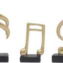 3 Pcs Music Note Decor Statues - Modern Gifts Musical Figurine Statue Sculpture for Music Decor Place TV Stand Book Shelf Bathroom Music Room Decor (Gold, Small)