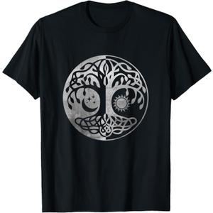 Tree Yggdrasil of Life Viking Norway Runes Symbol Norse Rune T-Shirt, XXL