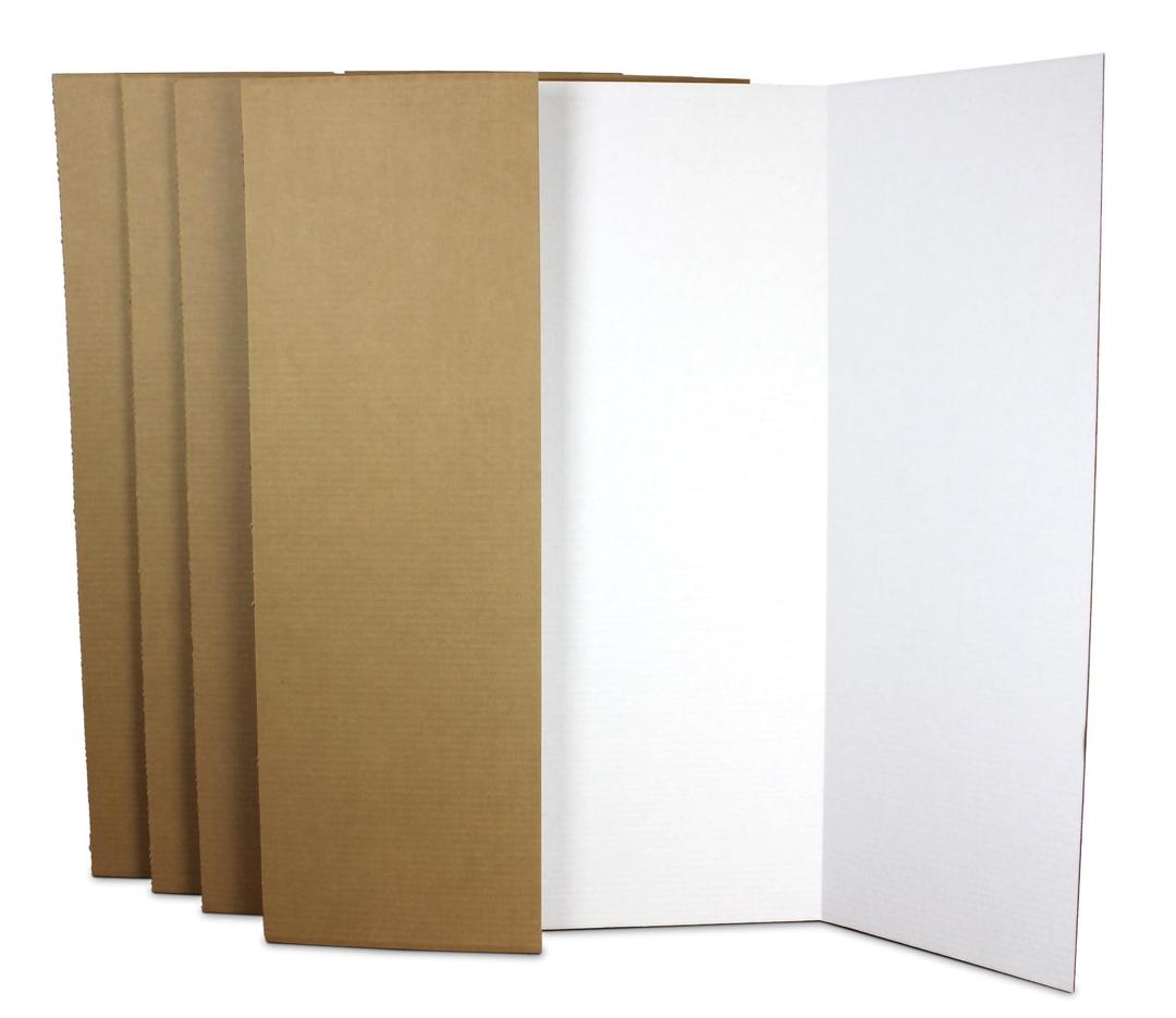 Flipside Products 36” x 48” Project Boards for Presentations, Science Fair, School Projects, Event Displays and Trifold Picture Board, Proudly Made in USA - White, 3 pac