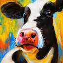 FANGKISSU 5D Diamond Paint Kits for Adults Beginners,Cow Portrait Diamond Art Kits, DIY Full Round Drill Paint with Diamonds Gem Art, Home Wall Decor 12 x 16 Inch, TYR2252