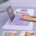 SABLUTE Wireless Keyboard and Mouse Combo, 9 Backlit Effects, Wrist Rest, Phone Holder, 2.4G Lag-Free Ergonomic Keyboards, KM22 MAX Rechargeable Silent Set for Computer, Laptop, Mac, WindowsPurple