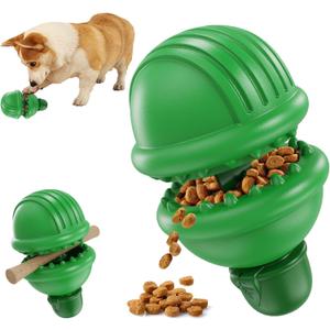 Dog Chew Toys for Aggressive Chewers, Bully Stick Holder, Non-Toxic Durable Dog Puzzle Toy, Teething & Interactive Venus Flytrap Design, Gift for Dogs, Green