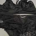 MakeMeChic Women's Plus Size Lingerie Sets Contrast Lace Cut Out Wireless Bra and Panty Set 2XL