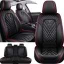 Full Set for Toyota Corolla Cross Car Seat Covers 2022-2026, Waterproof Nappa Leather Car Seat Protector, Anti-Slip and Comfortable Car Seat Cover&Accessories(5 Seats/Black Red)