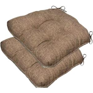 Chair Cushions for Dining Chairs, 18" X 17" U Shape Indoor Chair Pads with Ties for Dining Chairs Kitchen Office, Tatami Floor Pillow Patio Chairs Cushions - Pack of 2 (Coffee)