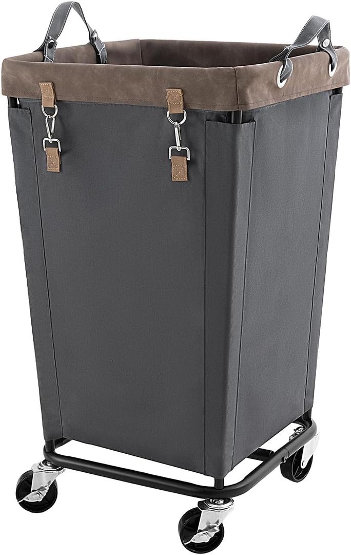 StorageWorks 160L Laundry Basket with Wheels, Large Rolling Hampers for Clothing Organizer, Dirty Clothes Basket for Hotel, Home, Closet, Dorm, Grey