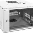 Tecmojo 6U Wall Mount Rack Network Cabinet for 19" IT Equipment,with Lockable Glass Door and Side Panels,Cooling Fan,17.7inch Depth,White