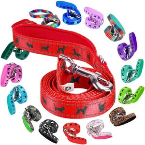 EcoBark Dog Leash - Soft & Reflective Comfort Leashes with Padded Handle - Safe, Strong, & Durable for Small, Medium or Large Dogs (Red) (5 ft x 3/4 in - Narrow Width)