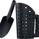 Metal Detector Accessories  Sand Sifter for the Beach, Beach Shovel and Sand Scoop Tool for Shell Collecting, Shark Tooth Sifter, Treasure Digging&Metal Detecting for Kids and Adults,Black