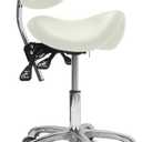 LIMKOMES Saddle Stool with Wheels,3-Way Function Rolling Stool with Back Support,Ergonomic Stool Saddle Stool for Hair Stylist for Dentist Salon Tattoo