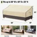 2 x MR. COVER Outdoor Couch Cover Waterproof, Patio Furniture Covers for 3-Seater Couch, Fits up to 88" W x 40" D x 35" H, Moisture-Proof & UV-Protection, Brown & Khaki