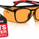 NoCry Blue Light Blocking Safety Glasses Over Eyeglasses with 100% UV Protection  UV Light Protection with Anti-Fog & Anti-Scratch Lenses; ANSI Z87.1 Certified  Adjustable Temples with Anti-Slip Tip