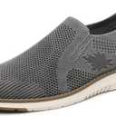 DECARSDZ Men's Loafers Casual Slip On Shoes Knit Mesh Fabric Shoe C021 (8.5 Wide, Gray Black)