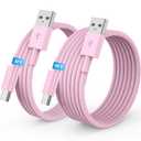 Car Carplay for iPhone 17 16 15 Charger Cord, 2Pack [3FT+6FT] USB A to USB C Charging Cable for Apple 17 Air/16 15 Pro/Pro Max/Plus Type C Cord, for iPad Pro 12.9/11, for Android(Pink)