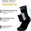 DexShell Waterproof Everyday Socks for Men &Women, Breathable Quarter Crew Socks for Walking, Commuting & All-Weather Comfort (Black, M)