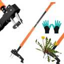 DOUBFIVSY Weed Puller Tool, 39"- 47" Heavy Duty Stand Up Weed Puller Adjustable Long Handle, 4-Claw Steel Head, Easy-Eject Mechanism Weed Remover Tool for Garden Lawn, Remove Weeds Without Bending