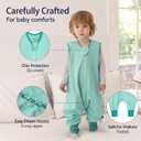 Toddler Sleep Sack with Feet 12-24 Months 100% Cotton 0.5 Tog 2t Baby Sleep Sack with Legs, 3 Pack Soft Breathable Footed Wearable Blanket with 2-Way Zipper