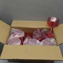 24 PCS Plastic Ribbed Martini Glasses 10 oz Detachable Gold Rim Red Ribbed Coupe Glasses Vintage Christmas Martini Cocktail Glass for Bar,Margarita,Gin,Tequila, Desserts and Snacks