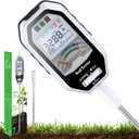 Soil Moisture Meter, 7-in-1 Soil PH Tester/Soil Moisture/Fertility with Removable Probe, Digital Air Temp/Humidity/Sunlight Intensity/BGR Spectral for Plants Gardening, Lawn and Indoor Outdoor Plants (White)