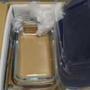 KOMUEE 8 Pieces Glass Baking Dish with Lids Rectangular Glass Baking Pan Bakeware Set with BPA Free Lids, Baking Pans for Lasagna, Leftovers, Cooking, Kitchen, Fridge-to-Oven,Blue