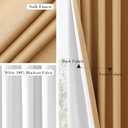 Joywell Camel Linen 100% Blackout Curtains 84 Inch Long, Rod Pocket/Back Tab/Hook Belt/Clip Rings,Thermal Insulated Drapes for Bedroom Living Room with Hooks(2 Panels,52 x 84)