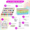 HTVRONT Tie Dye Kit - 32 Vibrant Colors Pre-Filled Bottles Tyedyedye Kit, Permanent Non-Toxic for Large Groups Kids Adults,Tye Fabric Textile Handmade Party(Just Add Water)