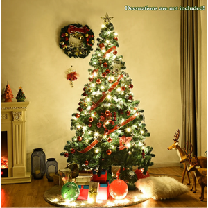 7Ft Artificial PVC Christmas Tree Stand Indoor Outdoor Green