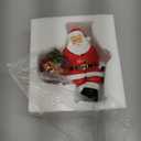 Christmas Small Ornament Santa Claus Sit Down and Rest Statue Carrying A Bag of Gifts Hand Painted Resin Figurine Table Shelf Creative Sculpture Decor (Right/Gifts)