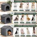 Large Dog House Soft Indoor (Int 30x28x23in/Ext 31x30x31in) for Labrador, Husky, Samoyed, Golden Retriever, German Shepherd, Large Pet House with Soft Cushion, Oxford Fabric, Gray