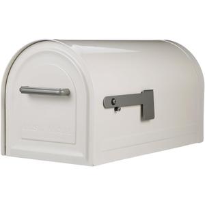 Architectural Mailboxes Reliant Secure, Locking USPS Approved Heavy Duty, Steel Metal Post Mounted Mail Box for Outside, White, Large Curbside Mailbox with Magnetic Door