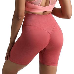 Aoxjox Metamorph Workout Biker Shorts for Women Tummy Control High Waisted Athletic Gym Running Deep V Yoga Short 6" (Spiced Coral, XX-Small)