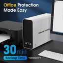 GOLDENMATE 1000VA/800W Lithium UPS Battery Backup and Surge Protector, Sinewave UPS System with LiFePO4 Battery(230.4 Wh), 2025 Upgraded Pro Ver. with Communication Port, 8 Outlets, LCD Display, White