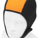 Alomejor Wetsuit Hood Thermal Swim Surf Diving Hood Sun UV Protection Quick Drying for Men Women (Black Orange)