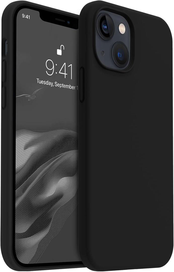 AOTESIER Compatible with iPhone 15 Case, Full Body Food-Grade Silicone Wear-Resistant, Anti-Drop Protection with Soft Anti-Scratch Microfiber Lining Phone Case for iPhone 15, 6.1 inch, Black