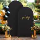 Black Arch Backdrop Cover, 6FT Spandex Fitted Wedding Arch Stand Covers Round Top Chiara Stretchy Arch Backdrop Cover for Christmas Birthday Party Ceremony Banquet Decoration
