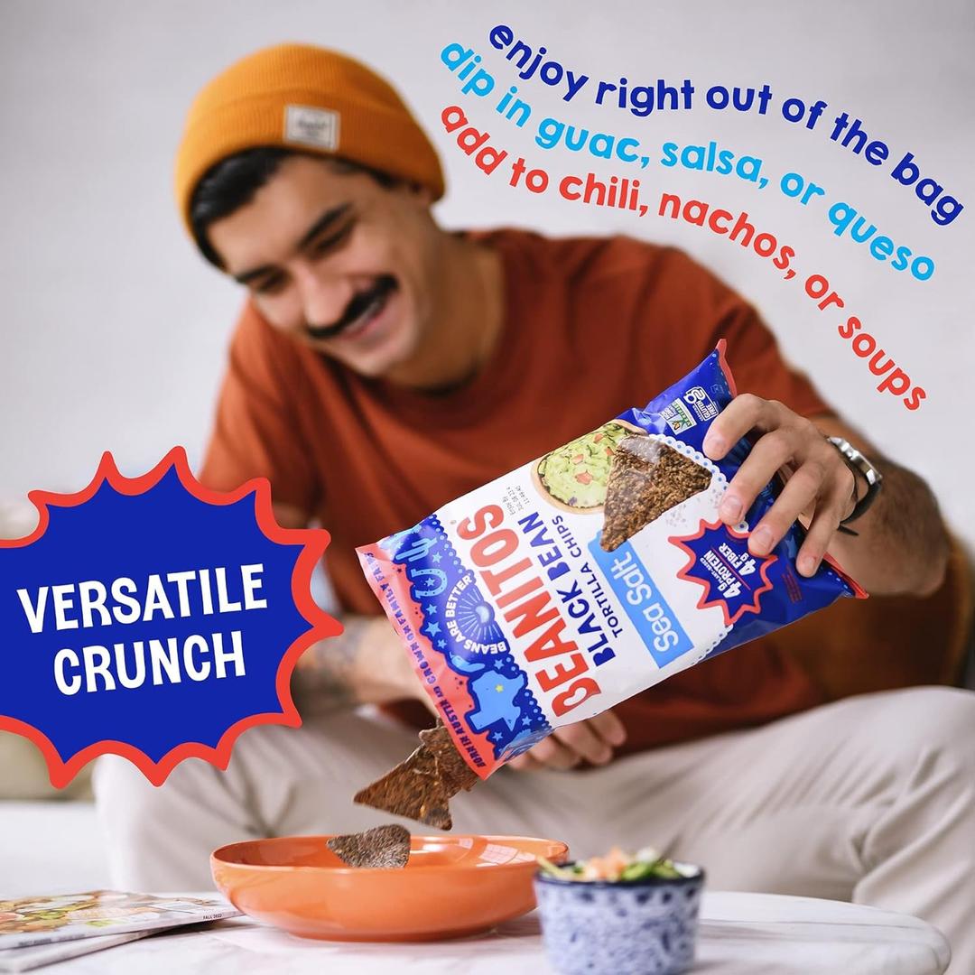 Beanitos Black Bean Chips with Sea Salt, The Healthy, High Protein, Gluten free, and Low Carb Vegan Tortilla Chip Snack, A Lean Bean Protein Machine for Superfood Snacking At Its Best, 5 Ounce, BB Date: 25/06/2026