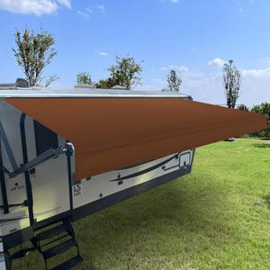 RV Awning Fabric Replacement, 16 oz Waterproof Vinyl Universal RV Awning Replacement, 13'x8' Modern Brown Solid Vinyl Awning (Fabric 12'2", Cocoa)
